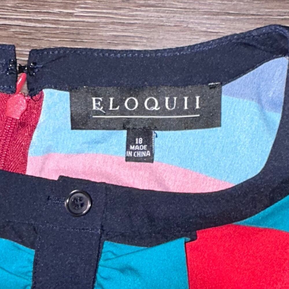 Eloquii Striped Yoke Fit and Flare Dress, Size 18 Women's - Picture 7 of 9